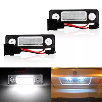 2X белый светодиодный фонарь номерного знака Canbus без ошибок для Skoda Octavia MKII 1Z A5 09-13 Roomster 5J 06-10 задние лампы бирки