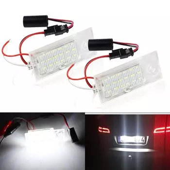 2x для Audi A6 C5 4B Sedan 1997~2004 светодиодный автомобильный CanBus без ошибок, лампа освещения номерного знака, белая, без Hyper Flash 6000K @ 12V