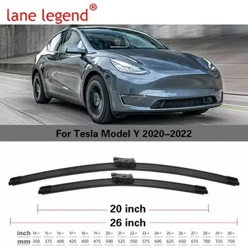 2x для Tesla Model Y 2020 2021 2022, щетки стеклоочистителя, автомобильные аксессуары, чистка лобового стекла, универсальная бескаркасная резина