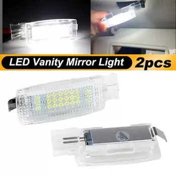 2x для VW Golf MK4 MK5 MK6 Jetta Passat Polo Bora Sharan Scirocco 12V салон автомобиля солнцезащитный козырек зеркало косметического столика светодиодный светильник