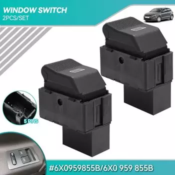 2x для VW Polo 6N2 Lupo 6E1 Seat Cordoba 6K2 Ibiza 3 Arosa Электрический переключатель стеклоподъемника с одной кнопкой управления 6X0959855B 6X0 959 855B