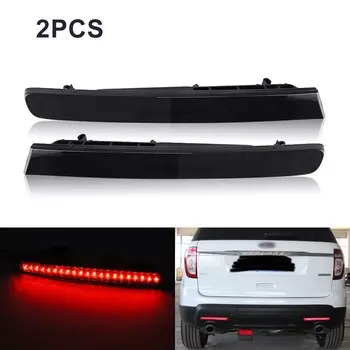2x дымчатый/красный светодиодный отражатель заднего бампера для Ford Explorer 2011 2012 2013 2014 2015, задний тормозной противотуманный фонарь, автомобильные аксессуары