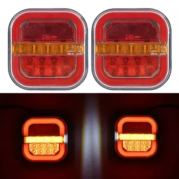 2x Emark 4''12V 24V Светодиодный задний фонарь номерного знака, плавный указатель поворота, мигалка, стоп-сигнал, фонарь заднего хода, грузовик, прицеп, фургон