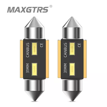 2x Festoon 31 мм 36 мм 41 мм C5W Светодиодные лампы Canbus Купольные лампы для чтения багажника Дверь освещения номерного знака Интерьер автомобиля Светодиодная лампа Белый 12 В