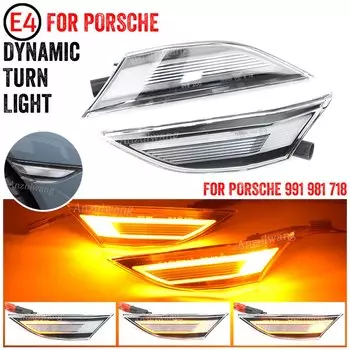 2x фонарь для переднего бампера, отражатель, боковой маркер, фонарь поворота для Porsche 911 Carrera 991 Boxster 981 Cayman 982 GT2