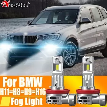 2x H11 H8 светодиодные противотуманные фары Canbus H16 H9 Автомобильная Лампа 6000K белая Диодная ходовая лампа 12 В 55 Вт для BMW X3 F25 E83 F30