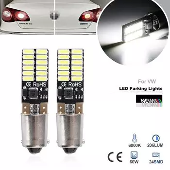 2X H6W 434 Bax9s Canbus без ошибок 24 SMD светодиодные боковые лампы для парковки для VW Passat CC (2011)