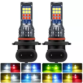 2x HB3 HB4 9006 9005 H11 H8 H16 Противотуманные фары Светодиодные лампы Два цвета Автомобильная лампа Желтый Белый Зеленый для SKODA HYUNDAI TOYOTA NISSAN VW