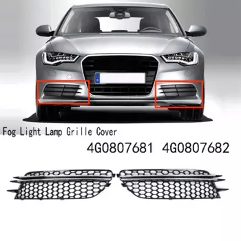 2X крышка решетки противотуманной фары для Audi A6 C7 A7 2012-2015, сотовая сетка, рамка противотуманной фары 4G 0807681 4G 0807682 Хром