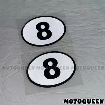 2X номер 123456789 мотоциклетная Автомобильная наклейка Овальный топливный бак боковая крышка ветровой шлем наклейки для Kawasaki Honda Suzuki Harley Indian