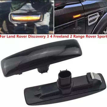 2x НОВЫЕ динамические поворотники для Land Rover Range Rover Sport Discovery 3 4 Freeland 2, светодиодная лампа бокового крыла, зеркала, указатель поворота