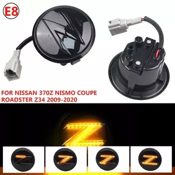 2X светодиодный динамический логотип Z, боковой габаритный фонарь, последовательный поворотник для Nissan Nismo 370Z 350Z Coupe Z34 Z33 2003-2020, аксессуары