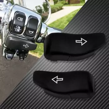 2x удлинители указателей поворота мотоцикла, кнопка переключения, расширенная крышка для Harley Touring Street Electra Glide Road King 2014-2021