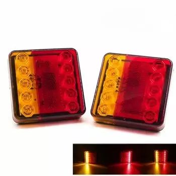 2x Водонепроницаемый светодиодный задний фонарь Задний указатель поворота Задний противотуманный индикатор Лампа номерного знака 12 В 24 В Автомобильный прицеп Грузовик Лодка Грузовик Ван RV