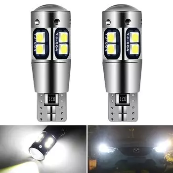 2x W5W T10 LED Canbus без ошибок 12 в 6000K 3030 10 SMD Автомобильная 5 Вт 5 светодиодный ная лампа Клиренс клиновидный боковой поворотный одиносветильник свет супер яркий белый