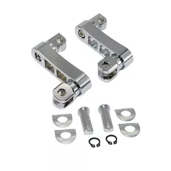 2xмотоциклетные регулируемые пассажирские подножки, комплект крепления, удлинительный кронштейн для шоссейного зажима для Harley Dyna Fatboy Sportster XL