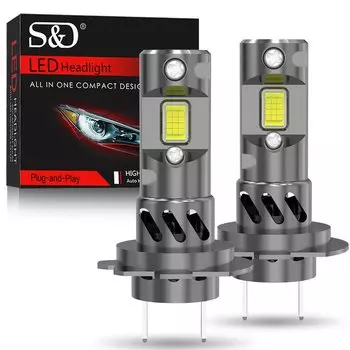 30000LM H7 Светодиодная лампа для фар Мини Беспроводная 24 шт. 3570 чипов CSP для автомобильных фар Автодиодные лампы H7 Turbo Led 12 В 6500 К