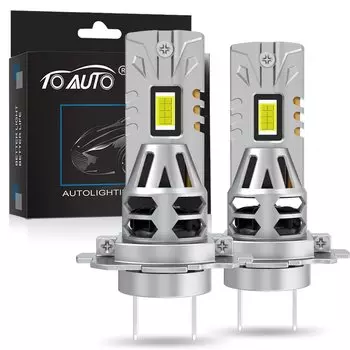 30000LM H7 Светодиодная лампа для фар Мини-комплект Беспроводной 16 шт. 3570 чипов CSP для автомобильных фар Автодиодные лампы 6500K Белый 12 В