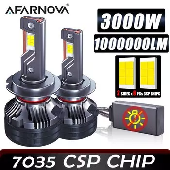 3000 Вт Светодиодные фары H7 H4 H11 Светодиодные фары Лампа 1000000LM 3 медные трубки Светодиодные фонари для автомобиля H1 H8 H9 9005 9006 12 В