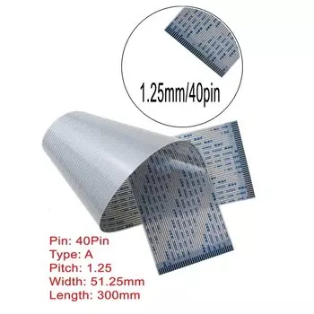 300 мм 40Pin 1,25 мм Шаг FFC FPC AWM 20624 80C 60 в фотоэлемент типа A одинаковый плоский гибкий кабель