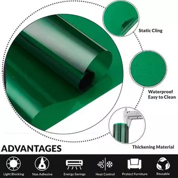 300 см x 50 см зеленые автомобильные оконные фольги с контролем температуры, Антибликовая Тонировка окон автомобиля, Тонировочная пленка VLT 40% прозрачная