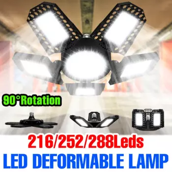 300W LED E27/E26 Garage Light Foldable Deformable High Bay Lamp Home Warehouse Workshop Ceiling Light Cold/Warm White AC100-277V