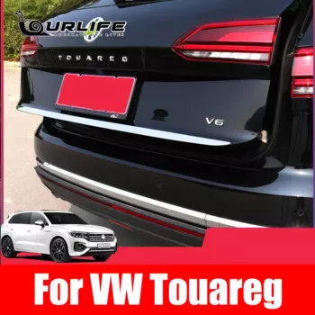 304 Нержавеющая Задняя отделка двери, декоративная крышка задней двери, хромированная наклейка, Аксессуары рамы для Volkswagen Touareg 2019 2020 2021