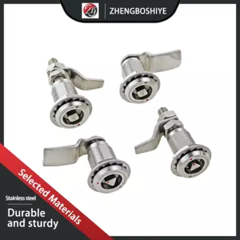 304 Stainless Steel Triangular And Four Angle Tongue Lock 180-degree Rotating Cylindrical Lock Train Lock Electrical Cabinet