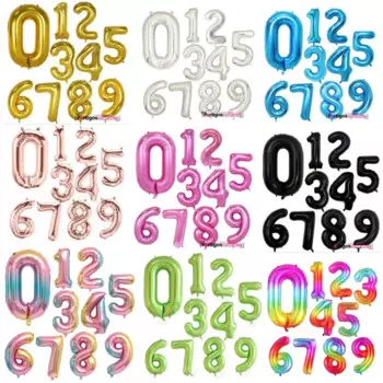 Воздушные шары фольгированные цифры день рождения Partigos