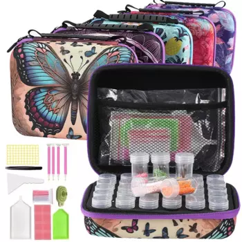 30 Bottles Diamond Painting Accessories Tools Storage Containers Bag 5D Diamond Painting Tool Pen Carry Case Mosaic Storage Box
