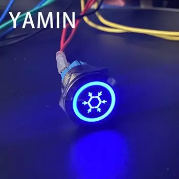 30 мм 1NO 1NC Светящийся Символ металлический кнопочный переключатель надписи старт-стоп источник питания Лазерная фиксация или Сброс пользовательский 5 А 250 В переменного тока