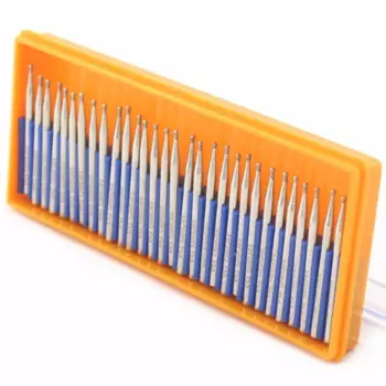 30 шт., алмазные насадки для шлифовальной головки, сферические насадки 1,5 мм с покрытием, зернистость 120, поворотный хвостовик 1/8 дюйма 3/32 дюйма для инструментов Dremel, аксессуары