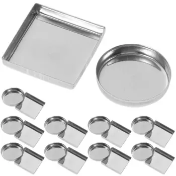 30 Pcs Liquid Blush Aluminum Plate Empty Blusher Pan Eyeshadow Container Square Metal Palette Accessory for Travel