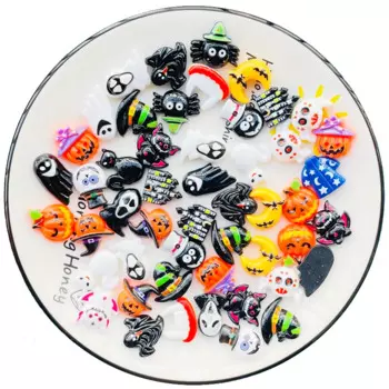 30 Pcs New Mini Kawaii Funny Halloween Series Flat Back Resin Cabochons ScrapbookDIY Party Decorate Hairpin Accessories K96