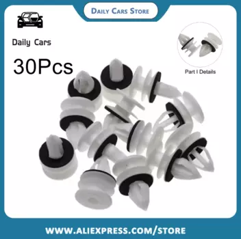 30*Pcs/Set Fit For GMC Envoy For Hummer H3 Fixed Fastener #11519031 Car Door Panel Clips Sealer Trim Retainer Plastic Clamps