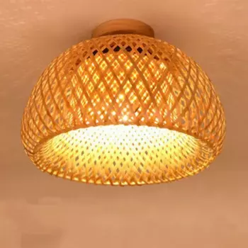 30 Rattan Wicker Ceiling Light Pendant Lamp Shade Home Room Decor Lustre Bamboo Wood Art Suspended Chandelier Luminaire