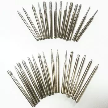 30/шт 3 мм Алмазные Боры dremel вращающийся инструмент спеченные алмазные боры абразивные шлифовальные бриллиантовые сверла