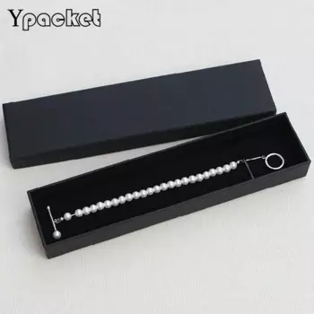 30 шт., черная коробка для ювелирных украшений, органайзер, коробка, ожерелье, кулон, бумажная коробка, упаковка, ювелирный подарок 20,5*5*2,5 см