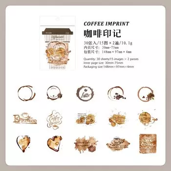 Набор из 30 стикеров Alideco "Время для чашки кофе"