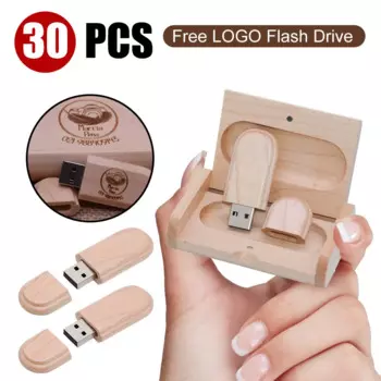 30 шт./лот деревянный флэш-накопитель USB 2.0 128 ГБ, 64 ГБ, 32 ГБ с коробкой, креативный подарок, U-диск, 16 ГБ, 8 ГБ для ноутбука