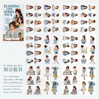 30 шт./лот Kawaii канцелярские наклейки Life Flows дневник планировщик декоративные наклейки журнал для скрапбукинга DIY Craft