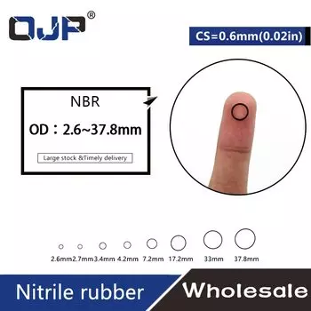 30 шт./лот резиновый черный NBR CS толщина 0,6 мм, наружный диаметр 2,7/3,4/4,2/7,2/17,2/33/37/8/мм, водонепроницаемая нитриловая прокладка для часов