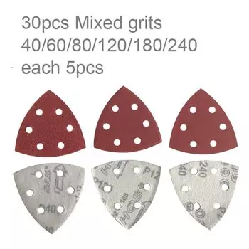 30 шт. наждачная бумага смешанной зернистости 90 мм Delta шлифовальная машина наждачная бумага крючок и петля наждачная бумага диск абразивные инструменты для шлифования дерева и металла