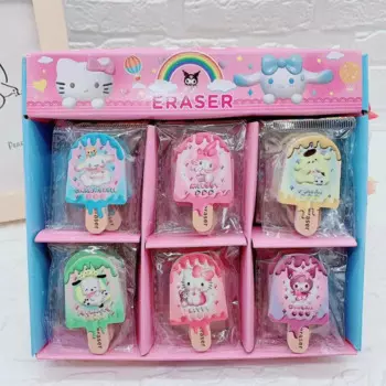 30 шт. Sanrio Hellokitty Cinnamoroll ластик в форме мороженого, 3d эффект, милый ластик-карандаш, канцелярские принадлежности
