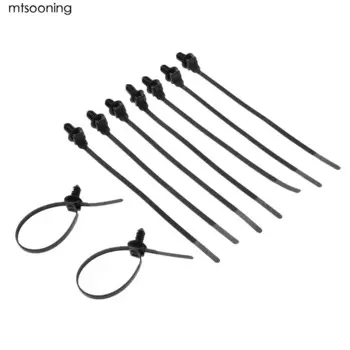 30 шт. универсальные автомобильные крепежные стяжки для кабеля, нейлоновые черные автомобильные ремешки для кабеля, нажимное крепление для проводов, фиксатор зажима