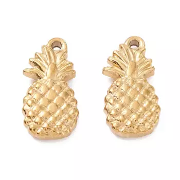 30pcs 201 Stainless Steel Pineapple Pendant for jewelry making DIY bracelet necklace Keychians craft Decor,16.5x8.5x3mm