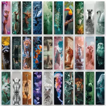 30pcs Aesthetic Animals Art Paper Bookmarks DIY Students Readers Page Markers Book Club Library Office Page Marking