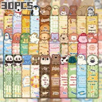 30pcs animals' encouragement bookmark Back to school book decorative cards reading label Stationery Gifts for Book Club Reader