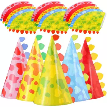 30Pcs Birthday Hat Dinosaur Party Hats Kids Paper Cone Hat Childrens Birthday Supplies Celebration Decorations Event Accessories