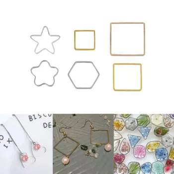 30pcs Gold Silver Color Copper Geometric Bezel Frame Charms Pendants For DIY Earring Necklace Jewelry Making Accessories